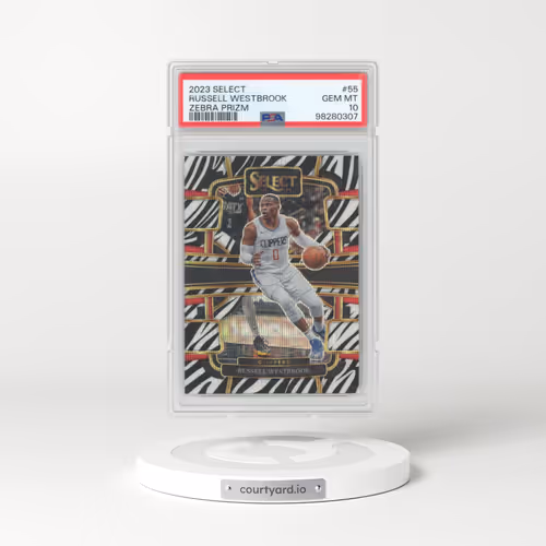 2023 Panini Select #55 Russell Westbrook - Zebra Prizm (PSA 10 GEM MINT)