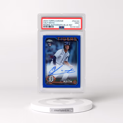 2024 Topps Chrome Rookie Autographs #RACKE Colt Keith - Blue Refractor (PSA 9 MINT)