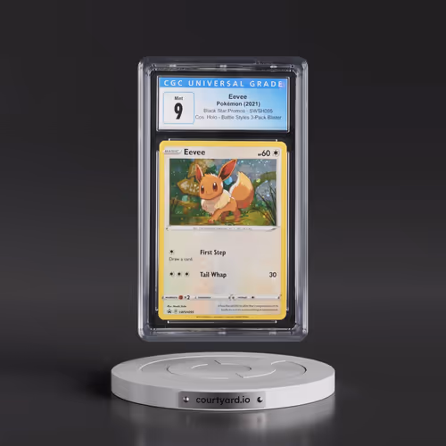 2021 Pokémon Swsh Black Star Promo #095 Eevee - Holo Battle Styles Three Pack Blisters (CGC 9 MINT)
