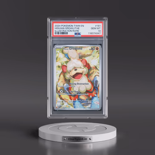 2024 Pokémon Twm EN-Twilight Masquerade #181 Hisuian Growlithe - Illustration Rare (PSA 10 GEM MINT)