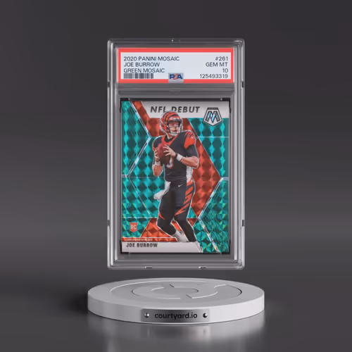 2020 Panini Mosaic #261 Joe Burrow - Green Mosaic (PSA 10 GEM MINT)