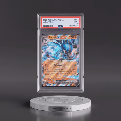 2025 Pokémon Pre EN-Prismatic Evolutions #051 Lucario EX - Holo (PSA 9 MINT)