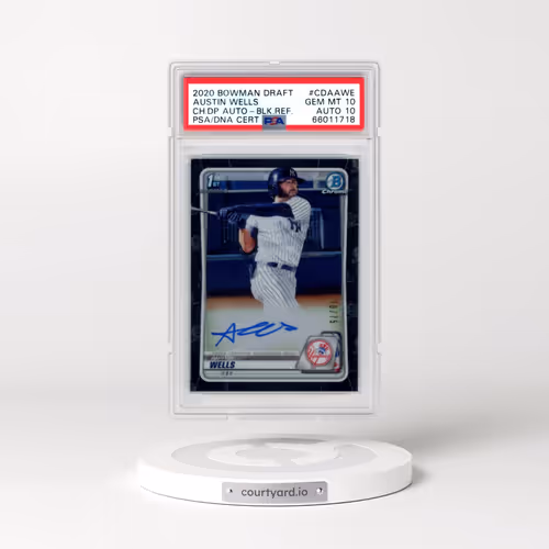 2020 Bowman Draft Chrome Draft Picks Autographs #CDAAWE Austin Wells - Black Refractor (PSA 10 GEM M
