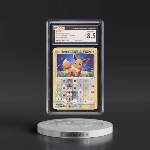 2020 Vivid Voltage #130/185 Eevee - Reverse Holo (Plain Holo with Energy Symbols) (CGC 8.5 NM-MT+)