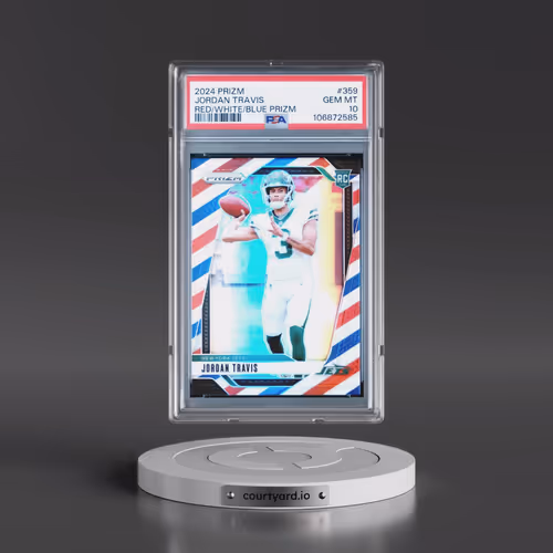 2024 Panini Prizm #359 Jordan Travis - Red/White/Blue Prizm (PSA 10 GEM MINT)