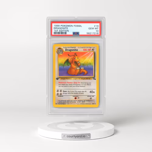 1999 Pokémon Fossil #19 Dragonite - 1st Edition (PSA 10 GEM MINT)