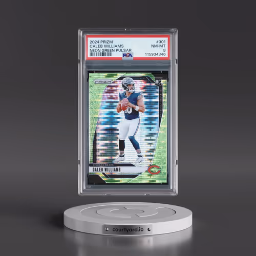 2024 Panini Prizm #301 Caleb Williams - Neon Green Pulsar (PSA 8 NM-MT)