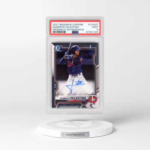 2021 Bowman Chrome Prospect Autographs #CPAGC Gilberto Celestino (PSA 9 MINT)