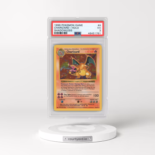 1999 Pokémon Game #4 Charizard - Holo Shadowless (PSA 3 VG)