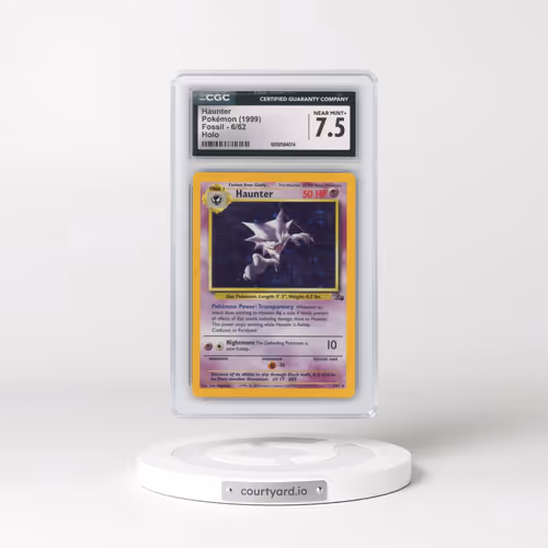 1999 Fossil #6/62 Haunter - Galaxy Star Holo (CGC 7.5 NM+)