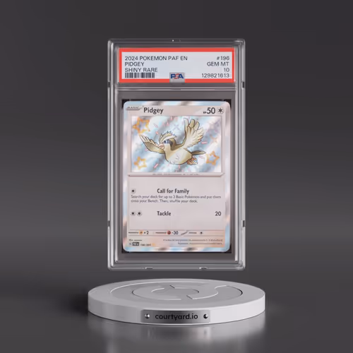 2024 Pokémon Paf EN-Paldean Fates #196 Pidgey - Shiny Rare (PSA 10 GEM MINT)