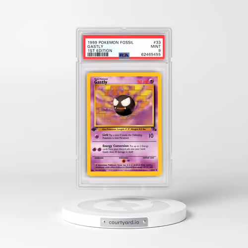 1999 Pokémon Fossil #33 Gastly - 1st Edition (PSA 9 MINT)