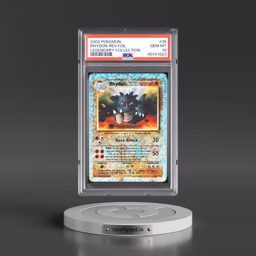 2002 Pokémon Legendary Collection #35 Rhydon - Reverse Foil (PSA 10 GEM MINT)