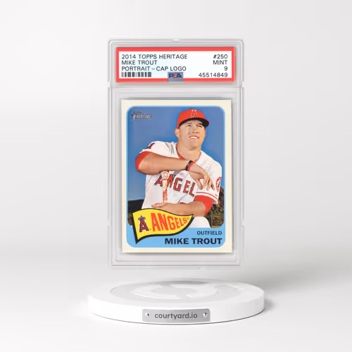 2014 Topps Heritage #250 Mike Trout - Portrait-Cap Logo (PSA 9 MINT)