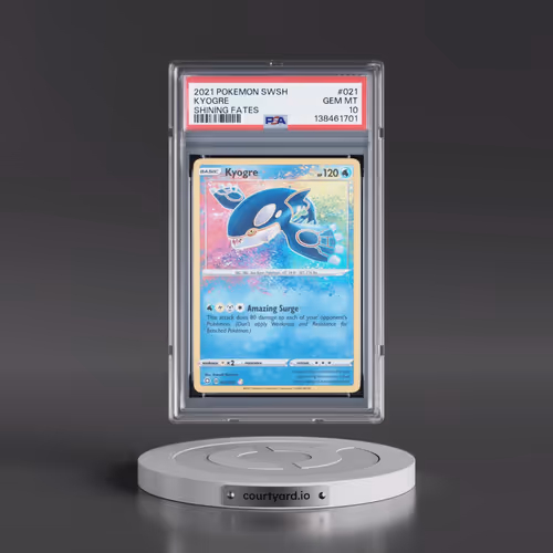 2021 Pokémon Sword & Shield Shining Fates #021 Kyogre (PSA 10 GEM MINT)
