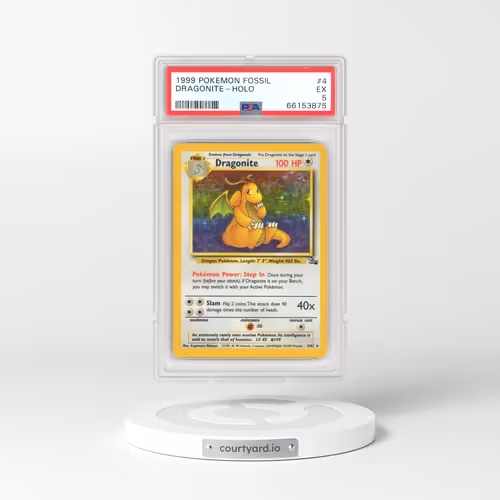 1999 Pokémon Fossil #4 Dragonite - Holo (PSA 5 EX)