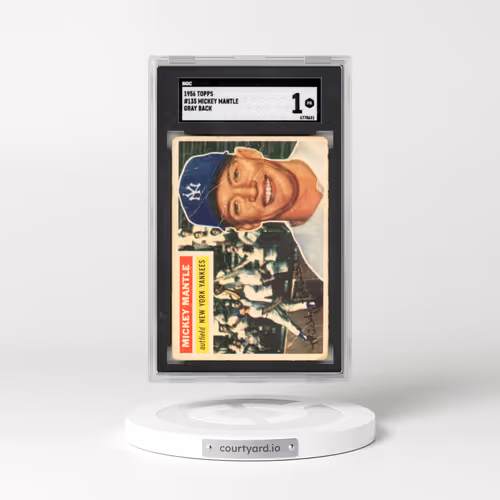 1956 Topps #135 Mickey Mantle - Gray Back (SGC 1 PR)