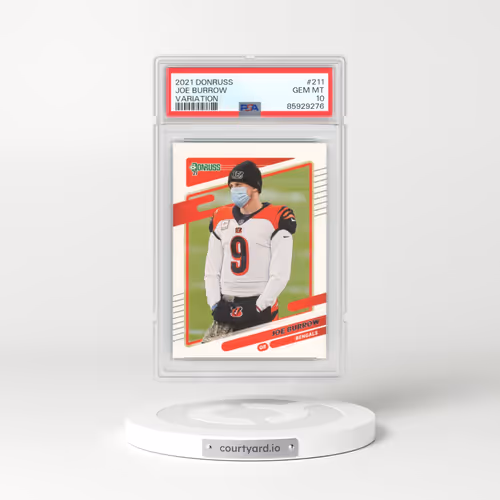 2021 Panini Donruss #211 Joe Burrow - Variation (PSA 10 GEM MINT)