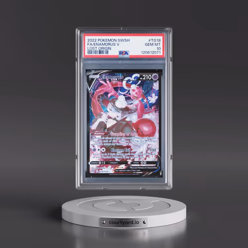 2022 Pokémon Sword & Shield Lost Origin #TG18 Enamorus V - Holo Full Art (PSA 10 GEM MINT)