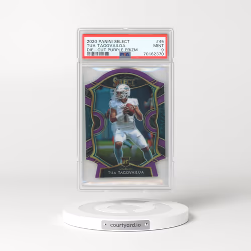 2020 Panini Select #45 Tua Tagovailoa - Die-Cut Purple Prizm (PSA 9 MINT)