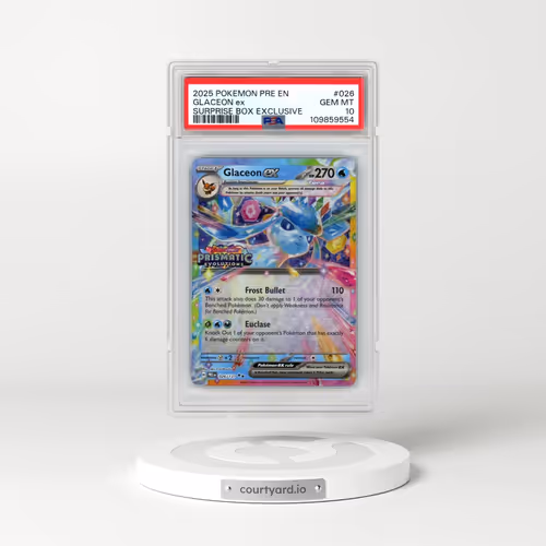 2025 Pokémon Pre EN-Prismatic Evolutions #026 Glaceon EX - Holo Surprise Box Exclusive (PSA 10 GEM M