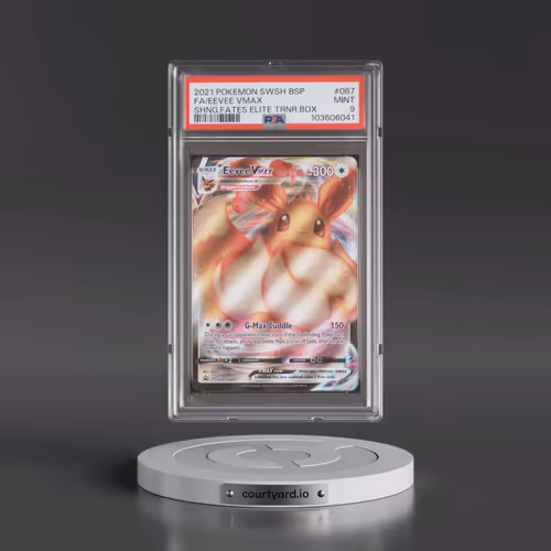 2021 Pokémon Swsh Black Star Promo #087 Eevee Vmax - Full Art Shining Fates Elite Trainer Box (PSA 9