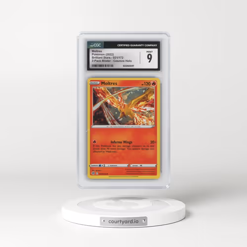 2023 Pokémon Sword and Shield Silver Tempest Two Pack Blister #021 Moltres - Holo (CGC 9 MINT)