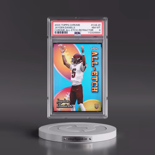 2024 Topps Chrome Chrome All-Etch #CAEJD Jayden Daniels - Refractor (PSA 8 NM-MT)