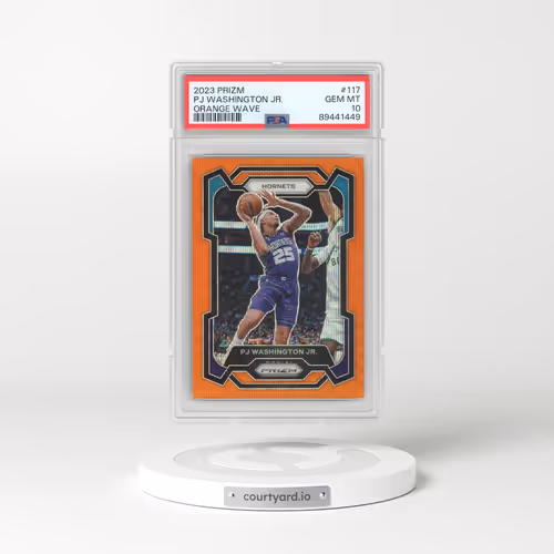 2023 Panini Prizm #117 PJ Washington Jr. - Orange Wave (PSA 10 GEM MINT)