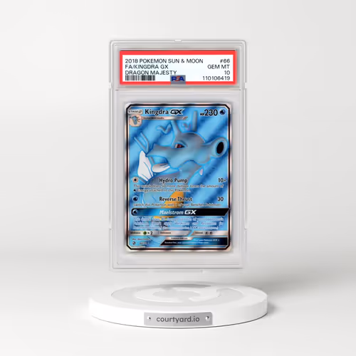 2018 Pokémon Sun & Moon Dragon Majesty #66 Kingdra GX - Holo Full Art (PSA 10 GEM MINT)