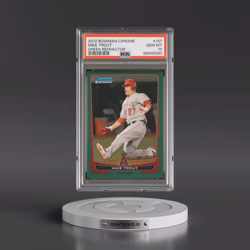 2012 Bowman Chrome #157 Mike Trout - Green Refractor (PSA 10 GEM MINT)