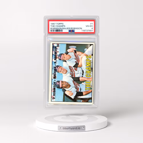 1967 Topps #1 The Champs - Frank Robinson/Hank Bauer/Brooks Robinson (PSA 4 VG-EX)