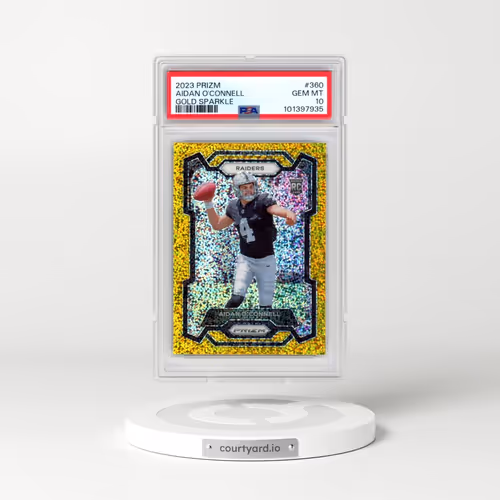 2023 Panini Prizm #360 Aidan O'Connell - Gold Sparkle (PSA 10 GEM MINT)