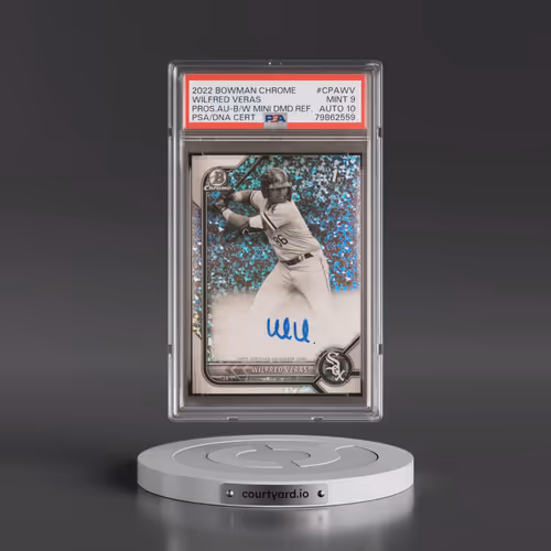 2022 Bowman Chrome Prospect Autographs #CPAWV Wilfred Veras - Black & White Mini Diamond Refractor (