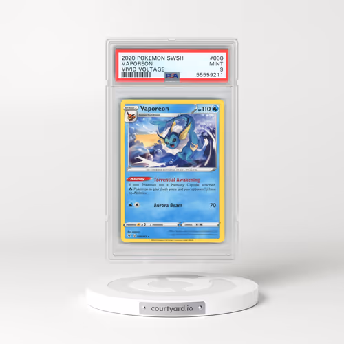 2020 Pokémon Sword & Shield Vivid Voltage #030 Vaporeon (PSA 9 MINT)