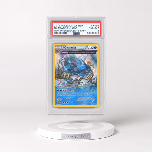2015 Pokémon XY Black Star Promos #XY60 Gyarados - Holo Ancient Origins Prerelease-Staff (PSA 8 NM-M