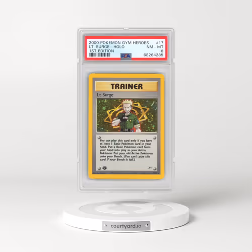 2000 Pokémon Gym Heroes #17 LT. Surge - 1st Edition Holo (PSA 8 NM-MT)