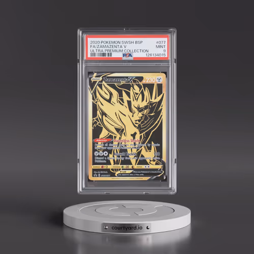 2020 Pokémon Swsh Black Star Promo #077 Zamazenta V - Holo Full Art Ultra Premium Collection (PSA 9