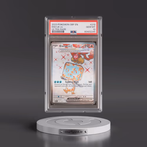 2023 Pokémon Obf EN-Obsidian Flames #210 Eiscue EX - Holo Ultra Rare (PSA 10 GEM MINT)