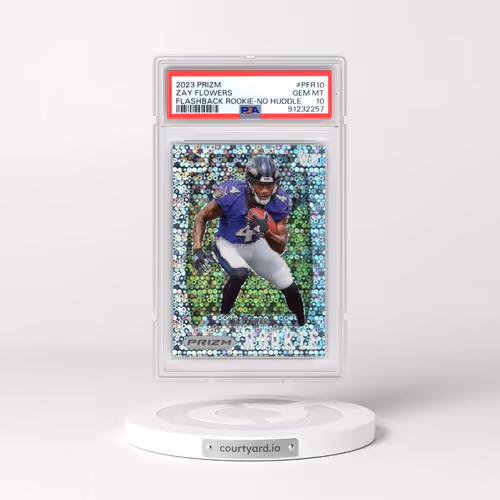 2023 Panini Prizm Prizm Flashback Rookie #PFR10 Zay Flowers - No Huddle (PSA 10 GEM MINT)