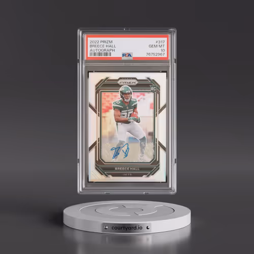 2022 Panini Prizm #317 Breece Hall - Autograph (PSA 10 GEM MINT)