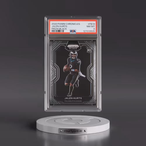 2020 Panini Chronicles Prizm Black #PB19 Jalen Hurts (PSA 8 NM-MT)
