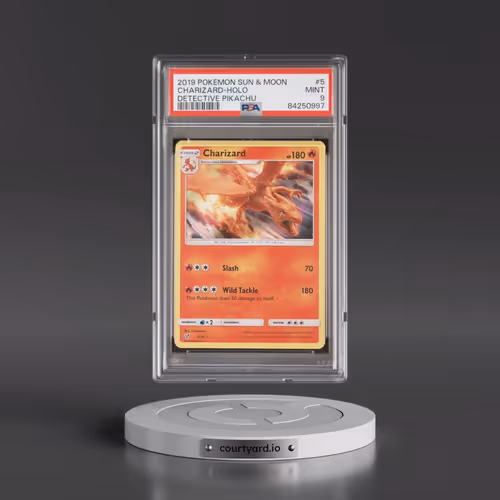 2019 Pokémon Sun & Moon Detective Pikachu #5 Charizard - Holo (PSA 9 MINT)