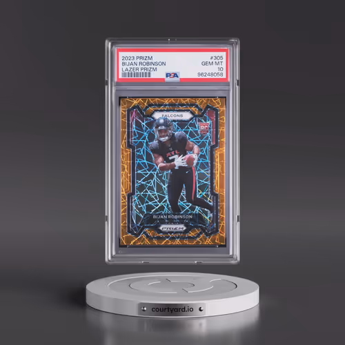 2023 Panini Prizm #305 Bijan Robinson - Lazer Prizm (PSA 10 GEM MINT)