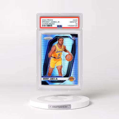 2024 Panini Prizm #243 Bronny James Jr. - Hyper Prizm (PSA 10 GEM MINT)