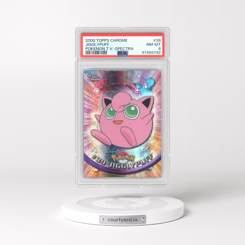 2000 Chrome Series 1 #39 Jigglypuff - Spectra-Chrome (On Back of Card) (Topps Chrome Stamp on Front of Card) (PSA 8 NM-MT)