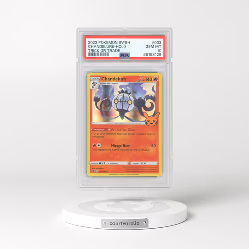 2020 Pokémon Sword & Shield Rebel Clash #033 Chandelure - Holo Trick or Trade 2022 (PSA 10 GEM MINT)