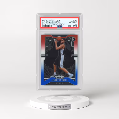 2019 Panini Prizm #273 Keldon Johnson - Red/White/Blue Prizm (PSA 10 GEM MINT)