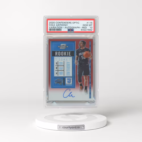 2020 Panini Contenders Optic #115 Cole Anthony - Variation-Autograph-Red (PSA 10 GEM MINT)