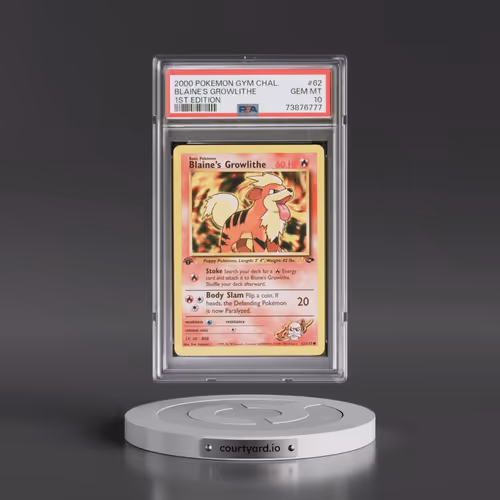 2000 Pokémon Gym Challenge #62 Blaine's Growlithe - 1st Edition (PSA 10 GEM MINT)